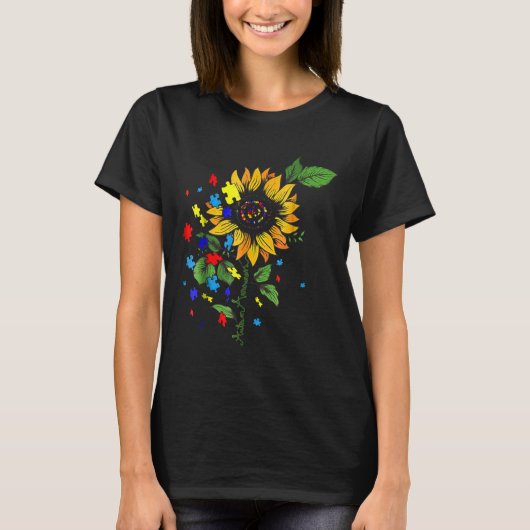 Autisme Awareness Autism Sunflower T-shirt (Voorkant)