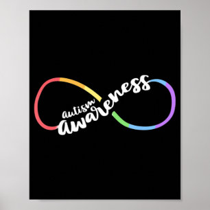 Autisme Awareness Autistic Acceptation Rainbow Inf Poster