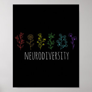 Autisme Awareness Autistic Pride Rainbow Neurodive Poster