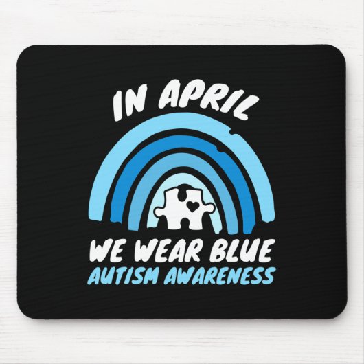Autisme Awareness Blue April Love Autistic Support Muismat (Voorkant)
