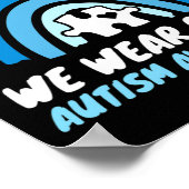 Autisme Awareness Blue April Love Autistic Support Poster (Hoek)