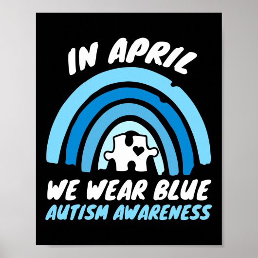 Autisme Awareness Blue April Love Autistic Support Poster (Voorkant)