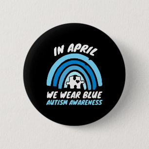 Autisme Awareness Blue April Love Autistic Support Ronde Button 5,7 Cm