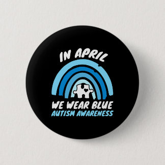 Autisme Awareness Blue April Love Autistic Support Ronde Button 5,7 Cm