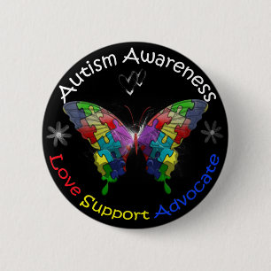 Autisme Awareness Butterfly Ronde Button 5,7 Cm