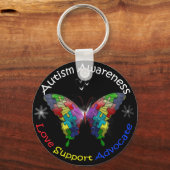 Autisme Awareness Butterfly Sleutelhanger (Voorkant)