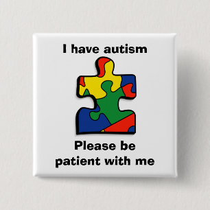 Autisme Awareness Button. Autisme. Autisme Button. Vierkante Button 5,1 Cm