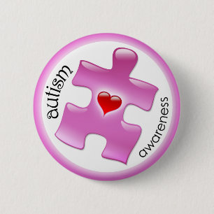 Autisme Awareness Button - Roze