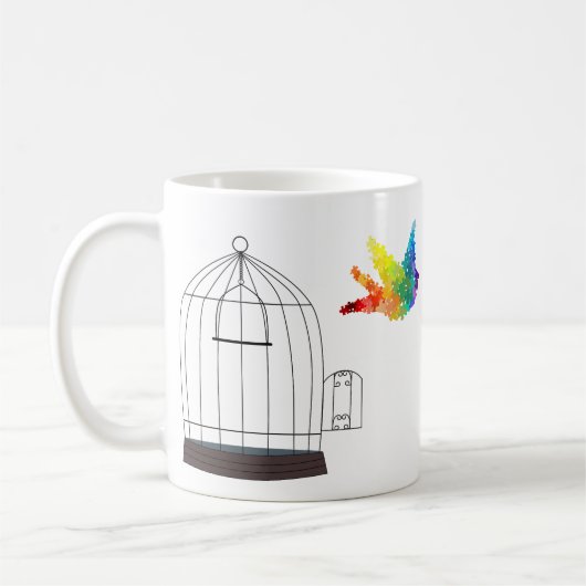 Autisme Awareness Caged Bird Mok (Links)