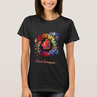 Autisme Awareness Colorful Sunflower T-shirt