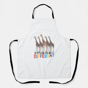 Autisme Awareness Cute Giraffe Animal Het is oké o Schort