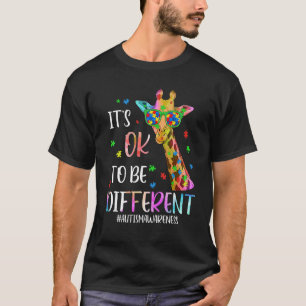 Autisme Awareness Cute Giraffe Animal Het is oké o T-shirt