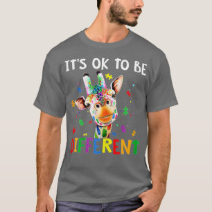 Autisme Awareness Cute Giraffe Animal Het is oké o T-shirt