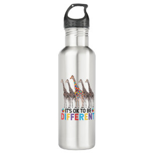 Autisme Awareness Cute Giraffe Animal Het is oké o Waterfles