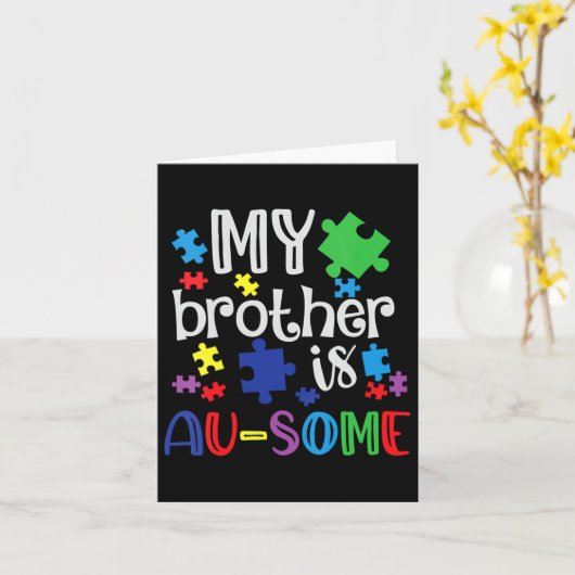 Autisme Awareness Day My Brother is Geweldige zust Kaart (Gele Bloem)