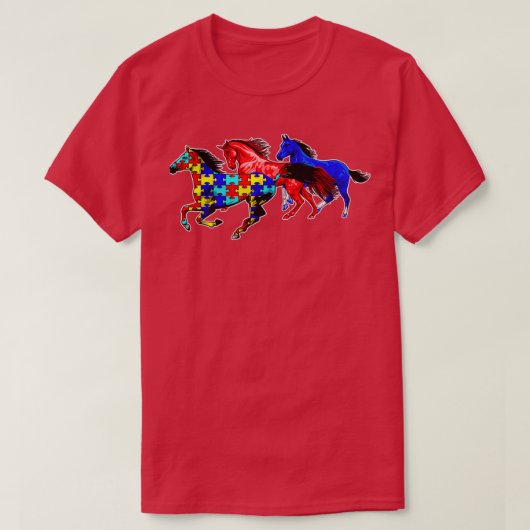 Autisme Awareness Difference Horses Autistic Neuro T-shirt (Design voorkant)