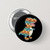 Autisme Awareness Dinosaurs Ronde Button 5,7 Cm (Voorkant /achterkant)