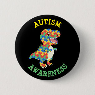 Autisme Awareness Dinosaurs Ronde Button 5,7 Cm