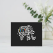 Autisme Awareness Elephant Feestdagenkaart (Staand voorkant)