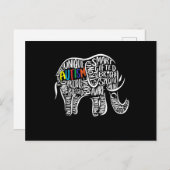 Autisme Awareness Elephant Feestdagenkaart (Voorkant / Achterkant)