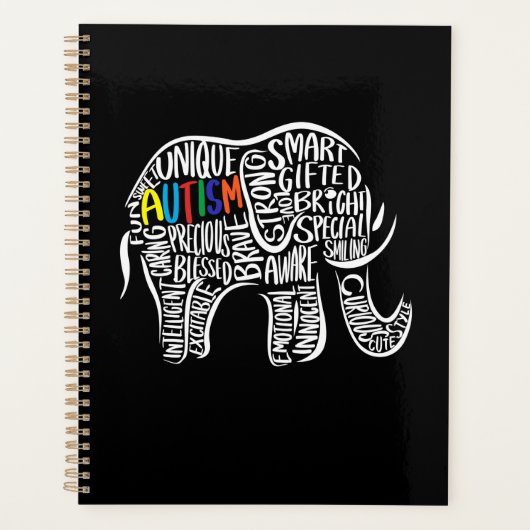 Autisme Awareness Elephant Planner (Voorkant)