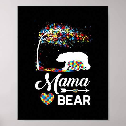 Autisme Awareness Gift Mama Beer Support Autistic Poster (Voorkant)