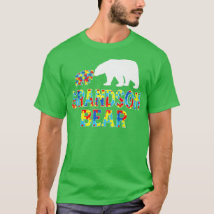 Autisme Awareness Grandson Beer Support Autistic P T-shirt