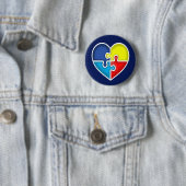 Autisme Awareness hart Ronde Button 5,7 Cm (In situ)