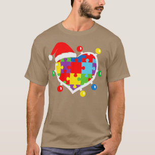 Autisme Awareness Heart Puzzle Piece Chrismtas T-shirt
