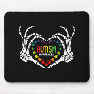 Autisme Awareness Heart Puzzle Piece Skull Muismat