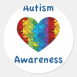 Autisme Awareness Heart Ronde Sticker