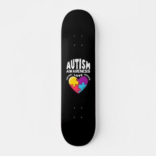 Autisme Awareness Heart Skateboard (Voorkant)
