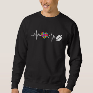 Autisme Awareness Heartbeat Puzzle Football Suppor Trui
