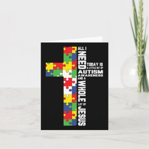 Autisme Awareness Jesus Cross Puzzle Cool Christel Kaart