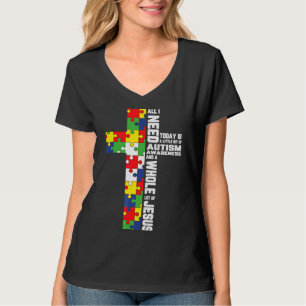 Autisme Awareness Jesus Cross Puzzle Cool Christel T-shirt