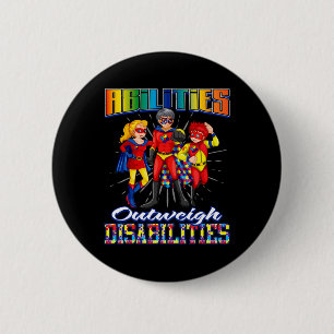 Autisme Awareness Kinder Abilities Outweight Disab Ronde Button 5,7 Cm
