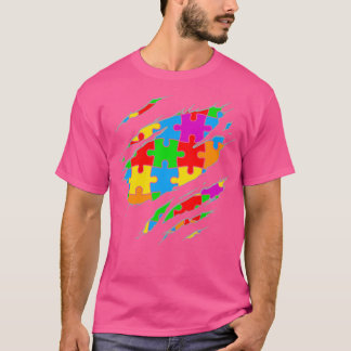 Autisme Awareness Kinder Boy Autism Puzzle Power T-shirt