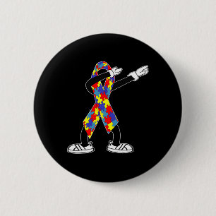 Autisme Awareness Kinder Dabbing Puzzle Piece Love Ronde Button 5,7 Cm