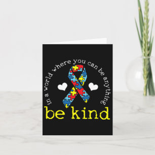 Autisme Awareness Kindness Ribbon Heart Kaart