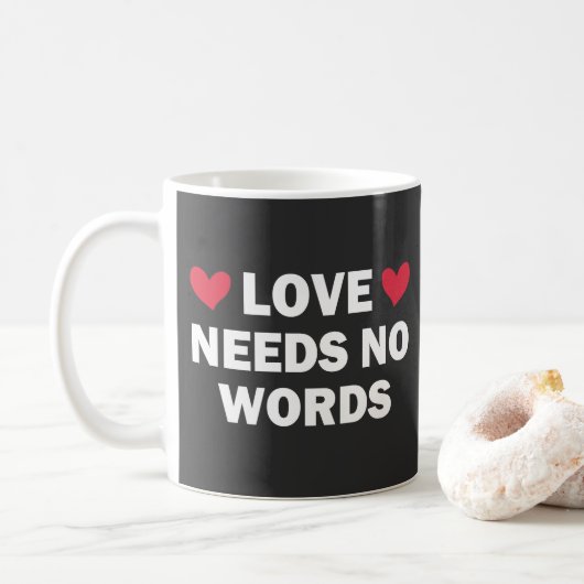 Autisme Awareness, Love Needs No Words Koffiemok (Met donut)