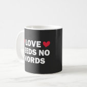Autisme Awareness, Love Needs No Words Koffiemok (Voorkant links)