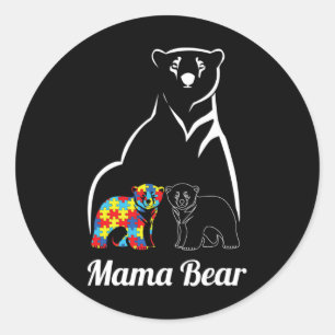 Autisme Awareness Mama Beer Mam Autistic Child Ronde Sticker