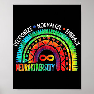 Autisme Awareness Month Neurodiversity Rainbow Str Poster
