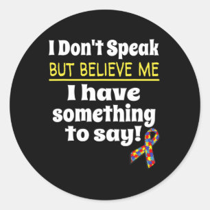 Autisme Awareness Non-Verbal Awareness I Spea Ronde Sticker
