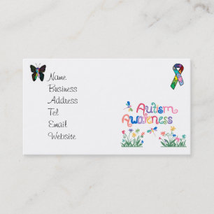 Autisme Awareness on White Visitekaartjes