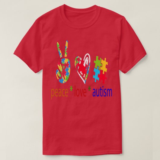 Autisme Awareness Peace Love Autisme Awareness T-shirt (Design voorkant)