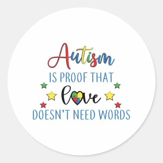 Autisme Awareness Print Ronde Sticker (Voorkant)