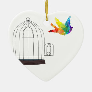 Autisme Awareness Puzzle Bird Ornament