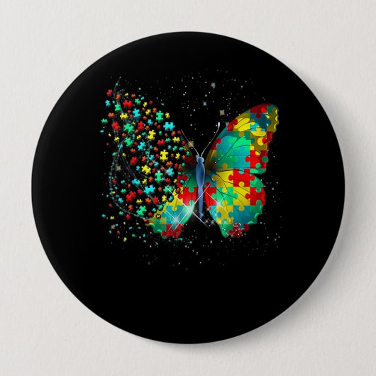 Autisme Awareness Puzzle Butterfly Ronde Button 4,0 Cm (Voorkant)