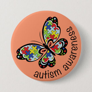 Autisme Awareness Puzzle Butterfly Ronde Button 7,6 Cm